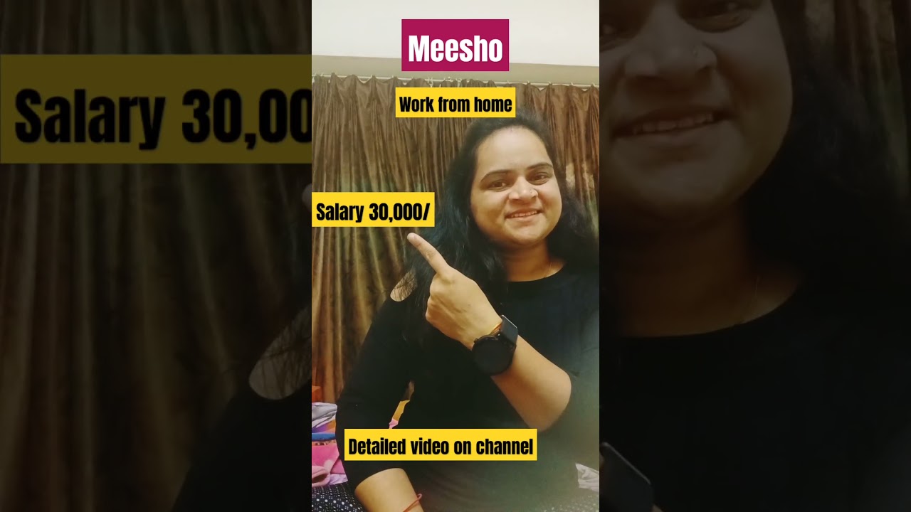 Meesho Work from home | Salary 30,000/|Work from home jobs 2024|Earn money #shorts #meesho #trending
