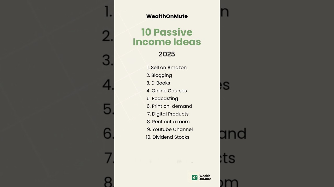 10 Passive Income Ideas to Try NOW! 2025 #makemoneyonline #passiveincome #shorts  #trending #2025