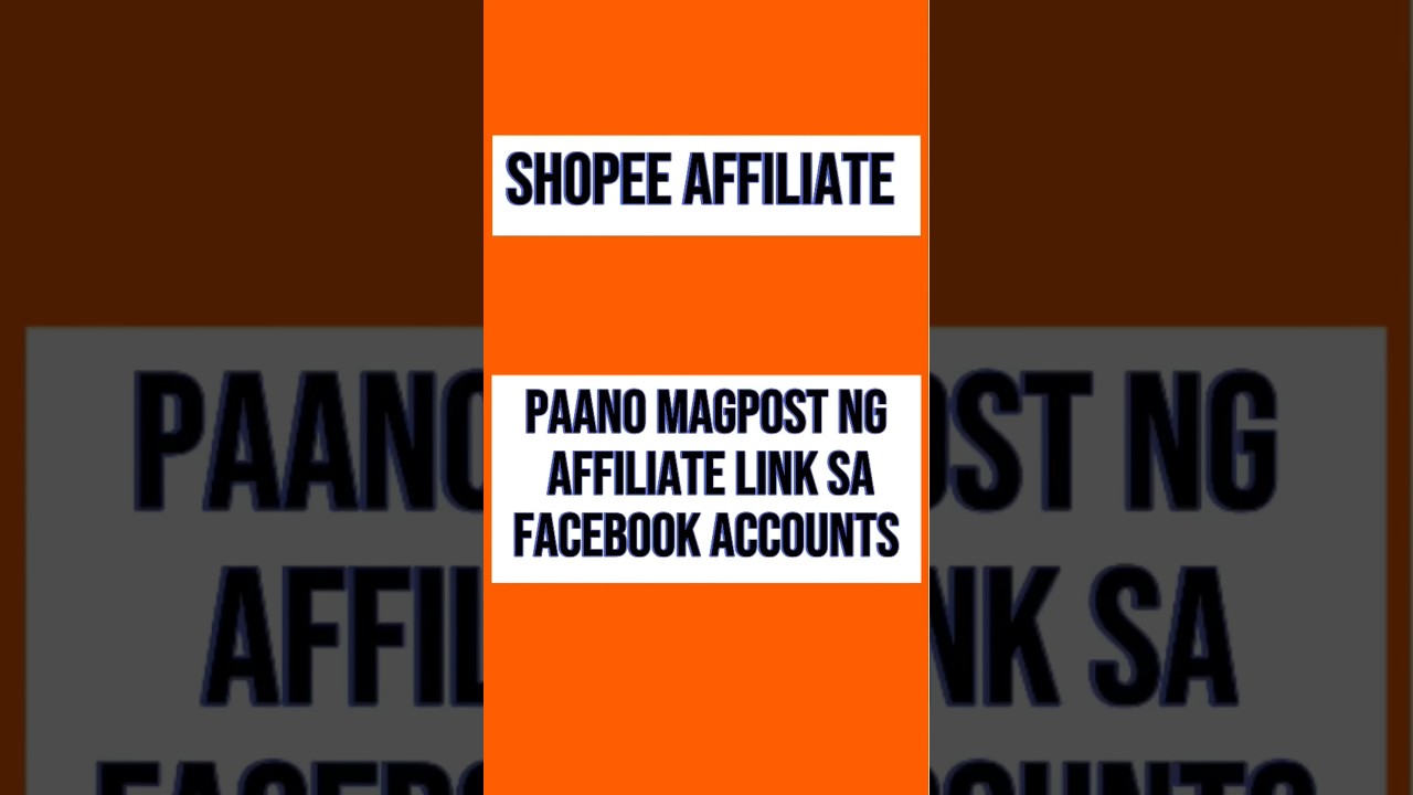 PAANO MAGPOST NG SHOPEE AFFILIATE LINK SA FACEBOOK #shopeeaffiliate #affiliatemarketing